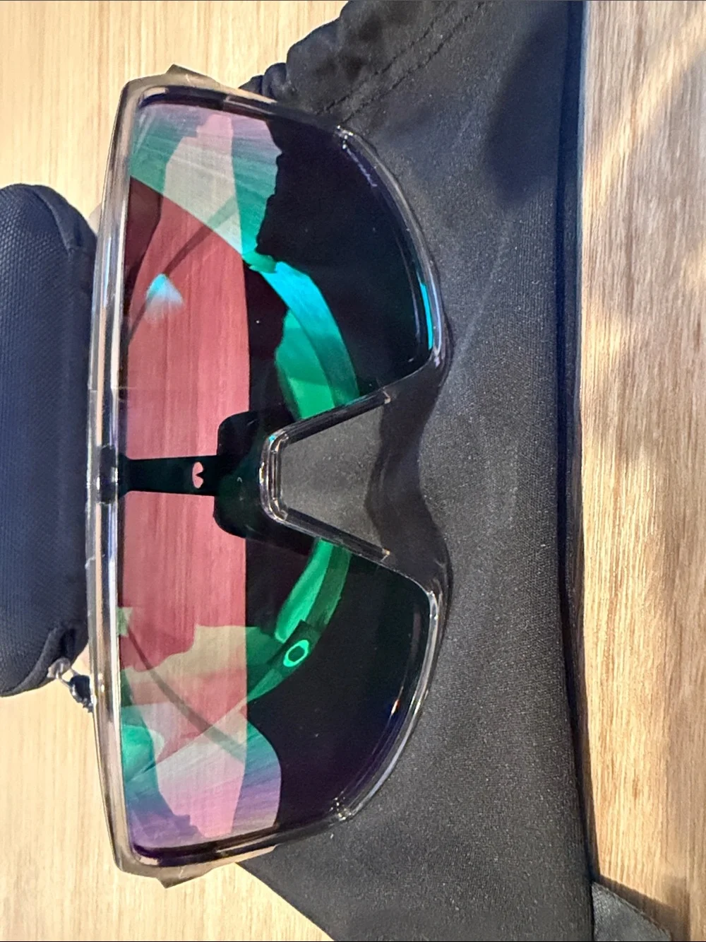 Oakley Clear Frame Sutro Glasses with Black Mirrored Lens and Black Case